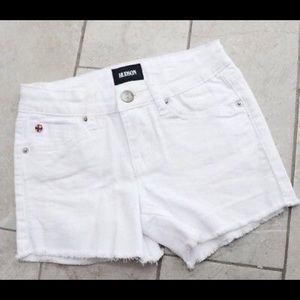 Junior's Hudson White Cutoff Jean Shorts. Size 16.